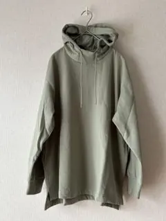 セール❤️新品♥︎首まで暖か裏起毛パーカー LLスウェットトレーナー☘️セイジグリーン