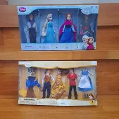 ディズニーストア　ミニドールセット　美女と野獣　アナと雪の女王　エルサ　ハンス