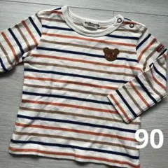 着用数回　HOT BISCUITS ストライプ 長袖Tシャツ 90
