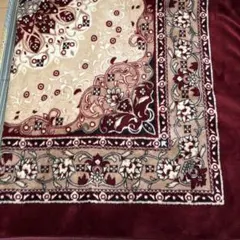 花柄ラグ 約185x185cm ポリエステル製