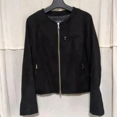 LOUNIE ブラック ノーカラージャケット