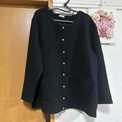 noannuブラック 長袖カーディガン ジャケット5L