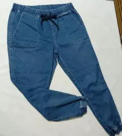 UNIQLO XL デニムブルー ストレートレッグパンツ[Z034]