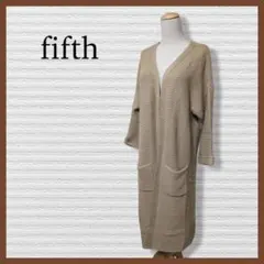 fifth　フィフス　ロングカーディガン　ニット　ベージュ　フリーサイズ　F