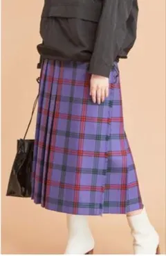 BEAUTY&YOUTH チェック プリーツロングスカート