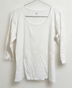 (即購入可)UNIQLO　ホワイト 五分袖 Tシャツ XL　U11