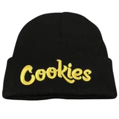 Cookies ニット帽 キャップ ブラック ロゴ 刺繍