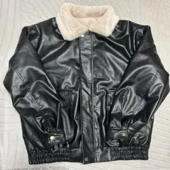 ファー付きブラックレザージャケット