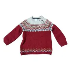 H&M値下げ　クリスマスシーズンにぴったり赤 ノルディック柄 長袖ニットセーター