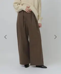 LEPSIM フロントタックパンツ ブラウン