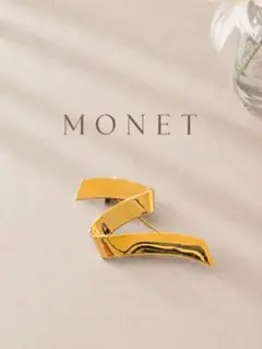 MONET モネ リボン ブローチ ゴールド　 刻印のサムネイル