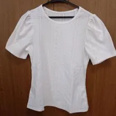 ホワイト半袖シャツ　トップス　ＸSサイズ
