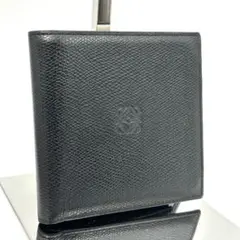 新品✨ LOEWE ロエベ アナグラム 型押し 二つ折り財布 レザー ブラックのサムネイル
