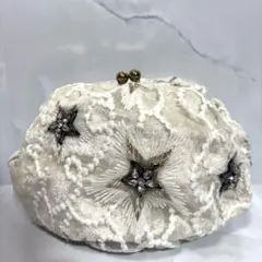 スナイデル　がま口 ポーチ　クラッチバッグ　刺繍　星のサムネイル