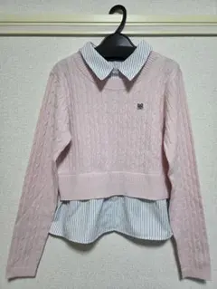 VIS　ハイゲージケーブルシャツドッキングプルオーバー