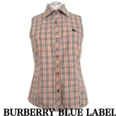 バーバリーブルーレーベル ノバチェック マイクロチェック ノースリーブ シャツ