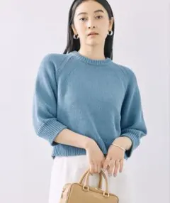 BABYLONE綿混ニット6分袖