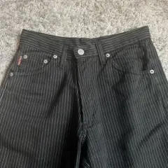 C'est d'Art ブラックストライプ ストレートデニム