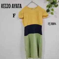 KEIZO AYATA/綾田敬三/派手色カラーワンピース/ウール/ビビットカラー