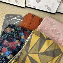 2000円売り切り 紬着物 正絹 まとめ売り 着物 リメイク BM-7561