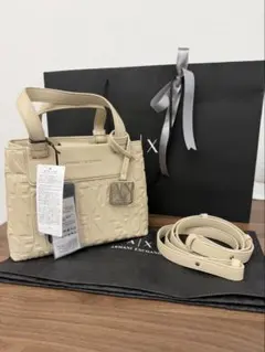 アルマーニエクスチェンジ 2WAY トート バッグ ベージュ 新品