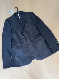 DIESEL ブラックロゴデザイン テーラードジャケット SIZE:50 総柄