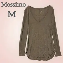 Mossimo 【M】 Vネック 長袖Tシャツ 薄手 重ね着 オリーブ 海外古着