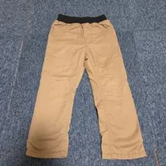 ベージュ ロングパンツ ウエストゴム 裏起毛