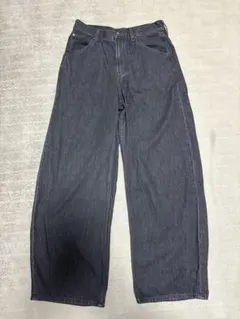 ダークグレー ワイドてーぱーどジーンズ 25（63.5cm）