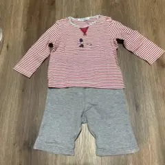 familiar 赤と白ストライプ 80サイズ