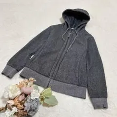 【ユニクロ】UNIQLO フード付き裏ボアパーカー あったか グレー M ●のサムネイル
