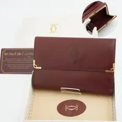 ✨未使用に近い✨　カルティエ　三つ折り　マストライン　がま口　付属品完備