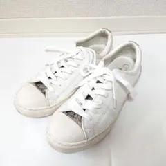 コンバース オールスター クップ レザー スニーカー パイソン柄 ホワイト