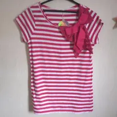 新品　NICE CLAUP ストライプ 半袖チュニック