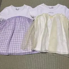 Petit ange チュニック １３０サイズ 紫とクリーム