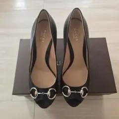 GUCCI ブラック ハイヒール オープントゥ