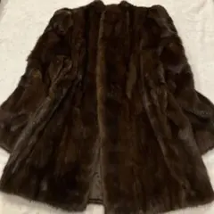 極美品　リアルミンクファーコート 11号 美品 ブラウン セレブ感　艶やか　高級