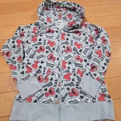 SESAME STREET エルモ 総柄 ジップアップパーカー
