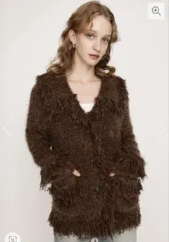 SLY スライ　DAMAGE V／N OVER MG カーディガン