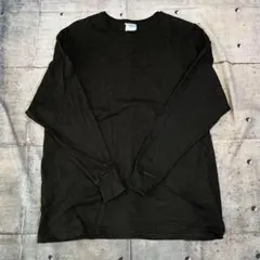 Champion チャンピオン 長袖Tシャツ ロンT ブラック L ワンポイント