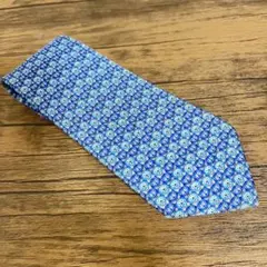 BVLGARI ブルガリ ネクタイシルク100% 柄もの ブルー