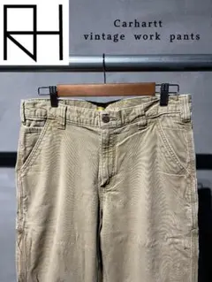 【古着】Carhartt ワークパンツ　ベージュ 32×34