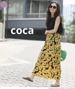 美品★coca★花柄 フレアロングスカート