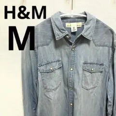 H&M デニムシャツ Mサイズ ライトブルー