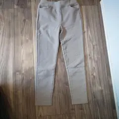 裏起毛 ベージュ スキニーパンツ 前面ポケット付き