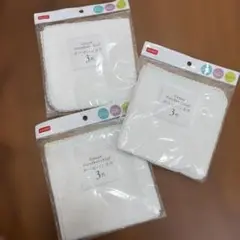 ダイソー　ガーゼハンカチ 3枚セット ホワイト