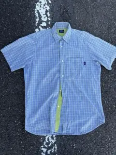 激レア　90's OLD Stussy チェック柄 半袖シャツ M