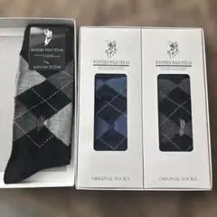 【3足セット】ウエスタンポロ POLO メンズ 靴下 ソックス、アーガイル柄