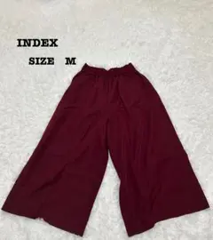 INDEX ワイドパンツ ガウチョ スカーチョ M ボルドー 赤[216]