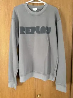 REPLAY オーガニックコットン クルーネックプリントスウェットシャツ